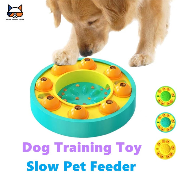 Dog Slow Feeder Toys Food Dispenser Bowl Nonslip Turntable Anti Choke Multifunction Puppy Interactive Games Training IQ Toys