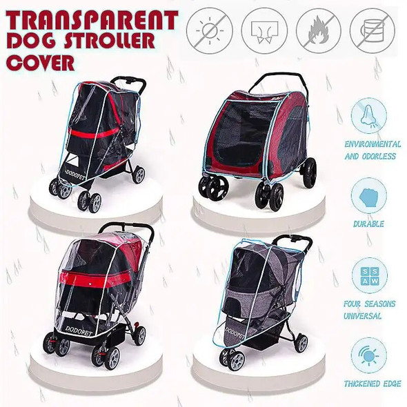 Y(Only Cover)Outdoor Pet Cart Cover Dog Cat Carrier Stroller Teddy Puppy Trolleys Small Cat Foldable Stroller Cover Dog Supplies