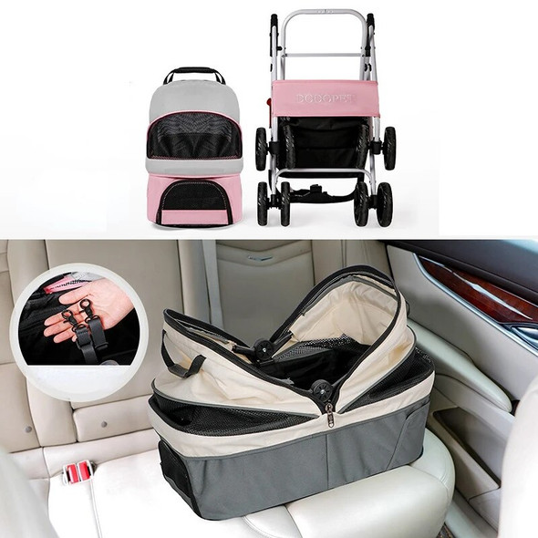 Lightweight Dog Carrier Disassemblable and Separable Car Basket and Stroller for Cats and Dogs 20kg Bearing Capacity Traveling