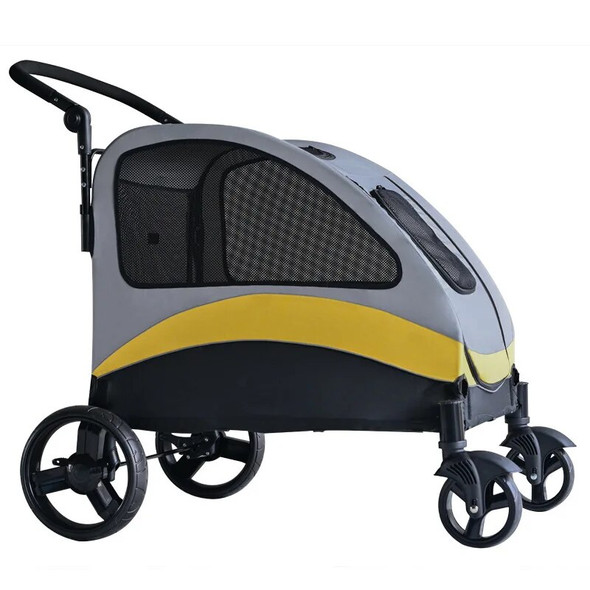 Portable Large Pet Cart Large Outdoor Dog Cat Carrier Pet Carrier Stroller Folding Double Cart Dog and Cat Transporter