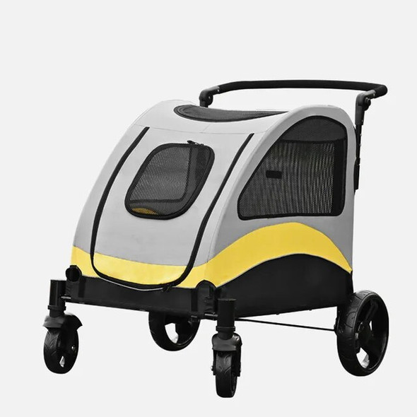 Portable Large Pet Cart Large Outdoor Dog Cat Carrier Pet Carrier Stroller Folding Double Cart Dog and Cat Transporter
