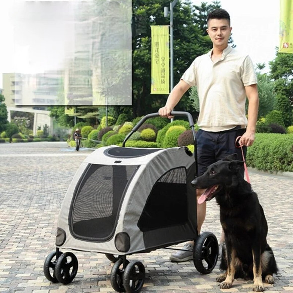 Pet Strollers For Dog Cat Puppy Outdoor Carrying For Disabled Dogs Lifting Collapsible Trolley Carrier Case With 6 Rolling Wheel