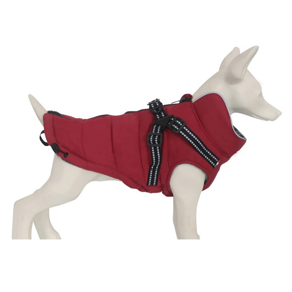 Reflective Dog Jacket Fleece Collar Coat Small Dog Clothes Winter Apparel Warm Cotton Puppy Jacket with Harness Small Medium Dog Reflective Dog Jacket Fleece Collar Coat Small Dog Clothes Winter Apparel Warm Cotton Puppy Jacket with Harness Small Medium Dog