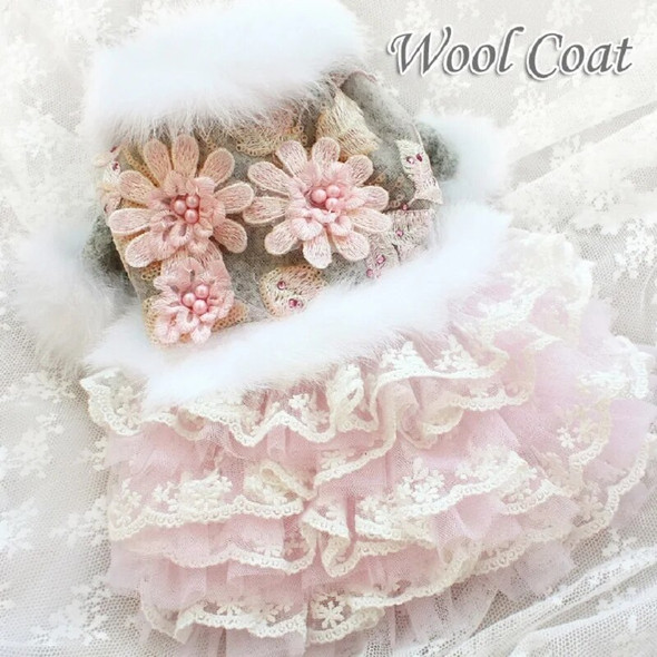 Original Handmade Pet Clothes Dog Coat Dresses Parkas Cat Apparel Noble Grey Wool Flowers Winter Walks Holiday Maltese Yorkie Original Handmade Pet Clothes Dog Coat Dresses Parkas Cat Apparel Noble Grey Wool Flowers Winter Walks Holiday Maltese Yorkie