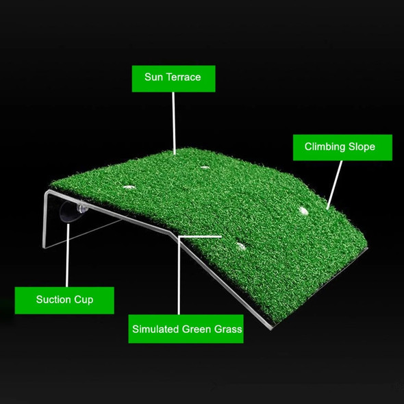 Aquarium Turtle Basking Platform Simulated Lawn Turtle Ladder Climbing Fish Tank Habitat Small Reptile Float Island Decoration