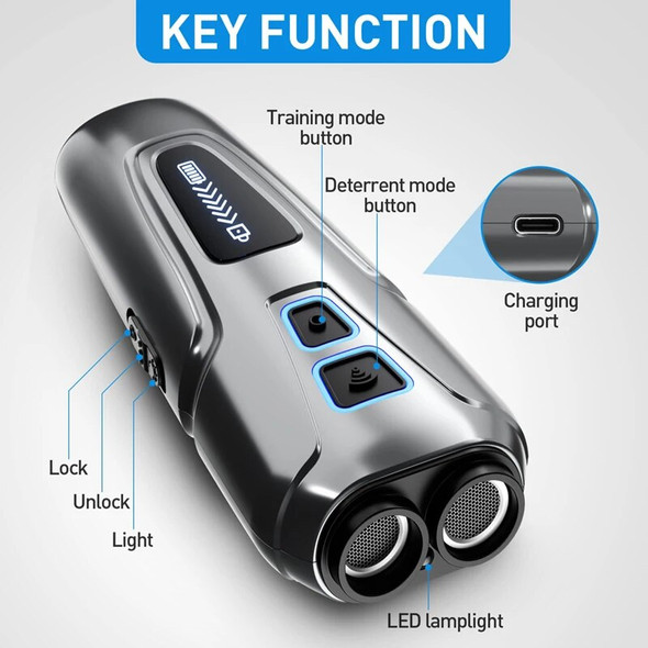 Ultrasonic Dog Repeller Deterrent Device Anti Barking Stop Control Bark Training High Power Dog Repellent with LED Flashlight Ultrasonic Dog Repeller Deterrent Device Anti Barking Stop Control Bark Training High Power Dog Repellent with LED Flashlight