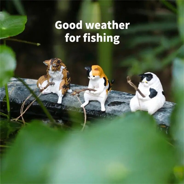 8/5/3pcs Mini Small Aquarium Ornament Fishing Cat Fish Tank Landscaping Cartoon Cat Statue Interesting Miniature Fishbowl Decor 8/5/3pcs Mini Small Aquarium Ornament Fishing Cat Fish Tank Landscaping Cartoon Cat Statue Interesting Miniature Fishbowl Decor