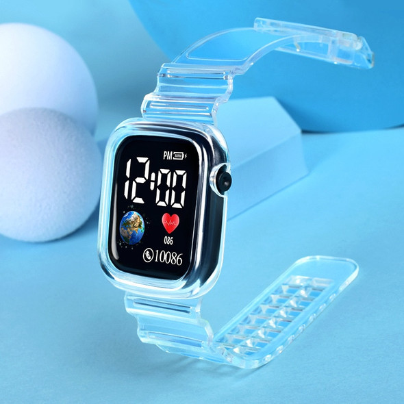 Wholesales Fashion Electronic Watch Digital LED Backlight Multifunction Waterproof Transparent Strap Square Dial Sports Watch Wholesales Fashion Electronic Watch Digital LED Backlight Multifunction Waterproof Transparent Strap Square Dial Sports Watch