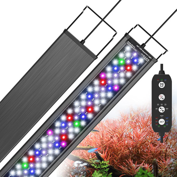 30/45cm Full Specturm Aquarium Light with Timer Auto on off Fish Tank LED Ramp Sunset Lamp for Plants Aquarium Decoration