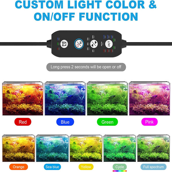 30/45cm Full Specturm Aquarium Light with Timer Auto on off Fish Tank LED Ramp Sunset Lamp for Plants Aquarium Decoration