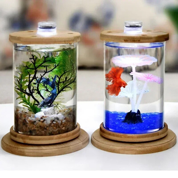 Mini Aquarium Creative Micro-view Rotating 360 Fish Tank Office Desktop Tempered Glass Ecological Bottle Fish Tank Decoration Mini Aquarium Creative Micro-view Rotating 360 Fish Tank Office Desktop Tempered Glass Ecological Bottle Fish Tank Decoration