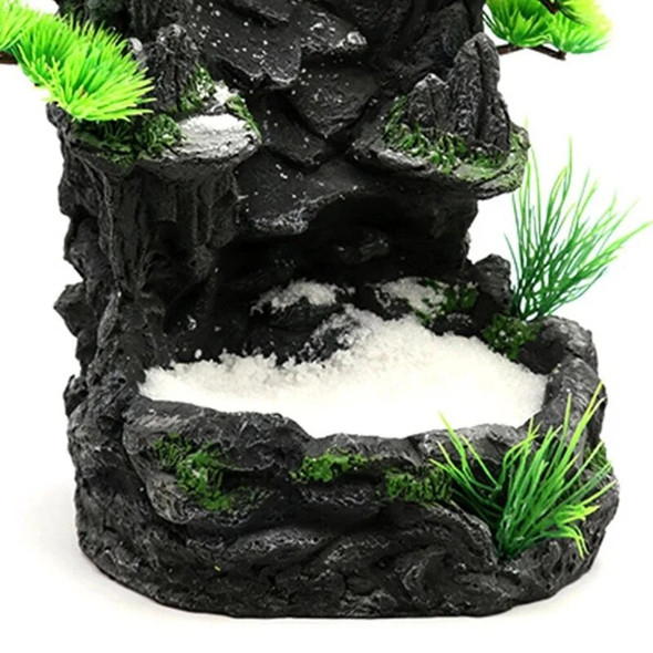 new Aquarium Sand Waterfall Mountain View Decor Terrain Ornament for Reptile Habitat