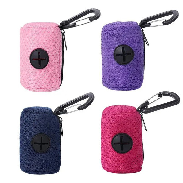 Dog Poop Bag Dispenser Portable Dog Poop Waste Bag Holder Portable Mesh Doggy Poop Bags Holder Pet Litter And Housebreaking