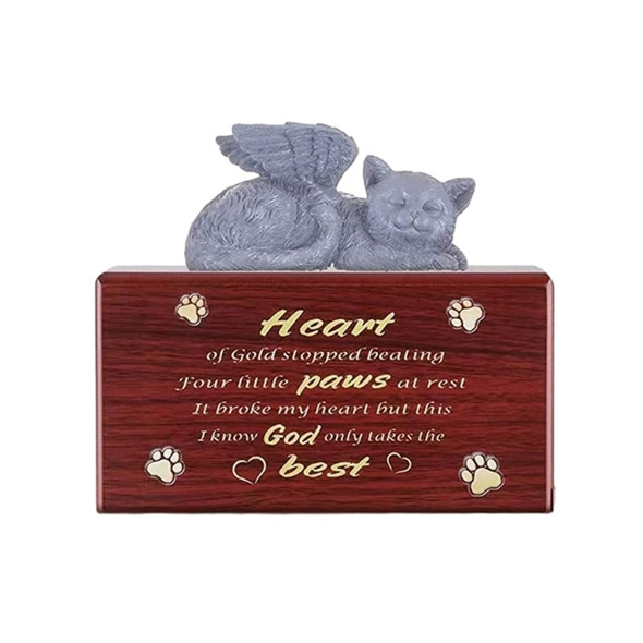 367A Pet Urn Pet Remembrance Box Memorial with Cat Statue Funerary Caskets