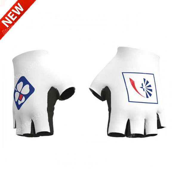 2021 Black FDJ Team Cycling Gloves Men Bicycle Gel Half Finger Gloves One Pair Size M-XL Guante Ciclismo Gant cyclisme