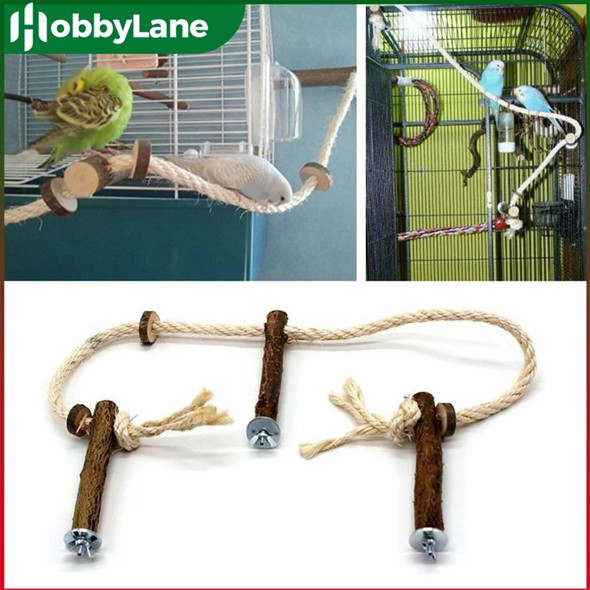 Pet Parrot Wooden Perch Stand Hanging Climbing Hammock Swing Standing Training Toys Bird Cage Wood Branch Stand Cage Accessories Pet Parrot Wooden Perch Stand Hanging Climbing Hammock Swing Standing Training Toys Bird Cage Wood Branch Stand Cage Accessories