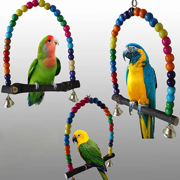 New Colorful Swing Parrot Toy Bird Swing Parrot Stand Squirrels Supplies Bird Cage Accessories Pet Supplies