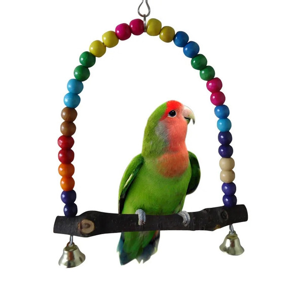 New Colorful Swing Parrot Toy Bird Swing Parrot Stand Squirrels Supplies Bird Cage Accessories Pet Supplies
