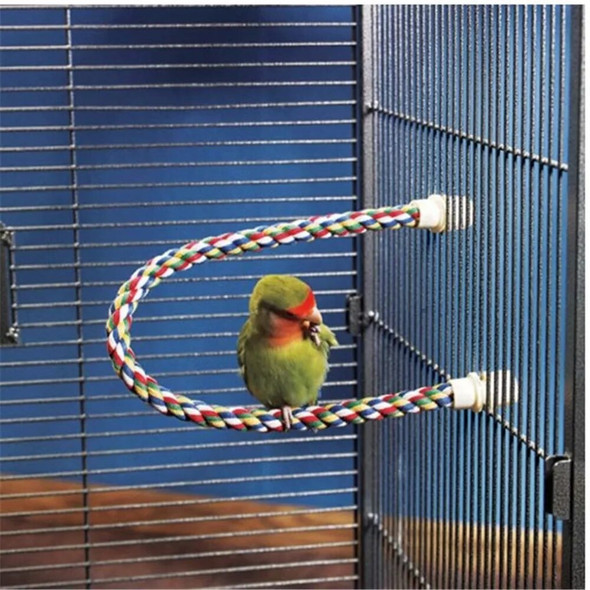 105/80/55/30cm Colorful Parrot Rope Hanging Braided Budgie Bird Cage Cockatiel Toy Pet Stand Accessories Ladder Swing Supplies