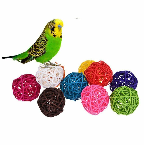 5/10pcs Colorful Rattan Balls Parrot Toys Bird Interactive Bite Chew Toys for Parakeet Budgie Cage Accessories Bird Toys