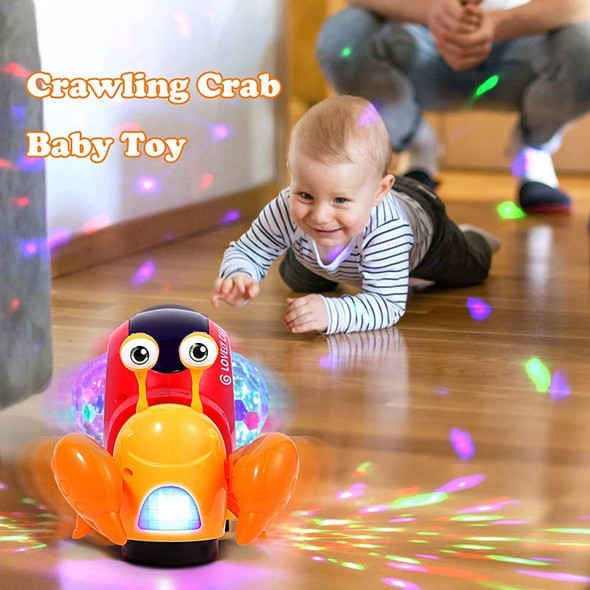 Children Toy Crawling Crab Walking Dancing Electronic Pets Robo Hermit Crab Snail Glowing With Music Light Baby Toddler Toy Gift