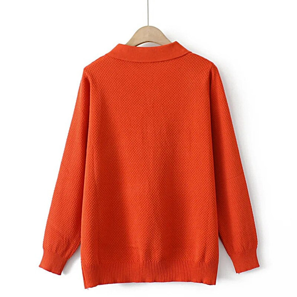 2022 Autumn Plus Size Sweater Women Clothing Slim Fit High Strecth Jumper Winter Solid Color Polo Collar Knitted Pullover