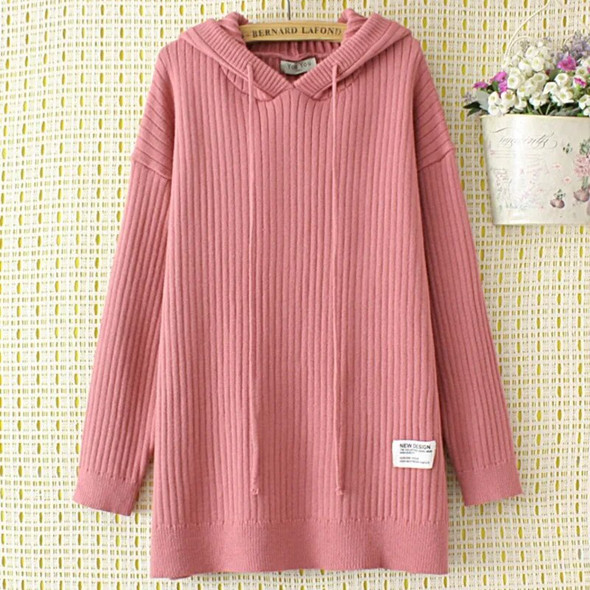 4XL Plus Size Hooded Sweater Ladies Winter Letters Labeling Fashion Knit Pullovers Autumn Rabbit Covering Yarn Jumpers E2-2046