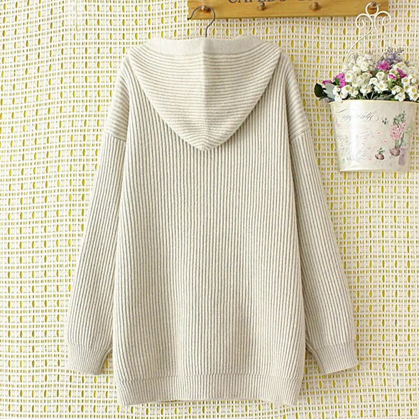 4xl Plus Size Hooded Sweater Ladies Loose Solid Color Knitting Pullover Coat Autumn Winter Thick Warm Jumper Women E2-2049