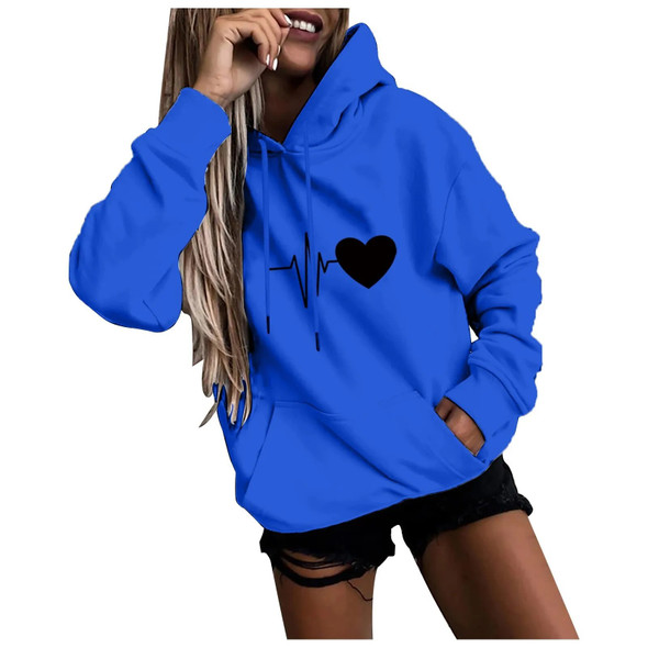 Plus Size Women'S Fashion Casual Fun Print Hooded Sweatshirt Loose Sports Tops Pullovernew Fashion And Simple Women'S 2023