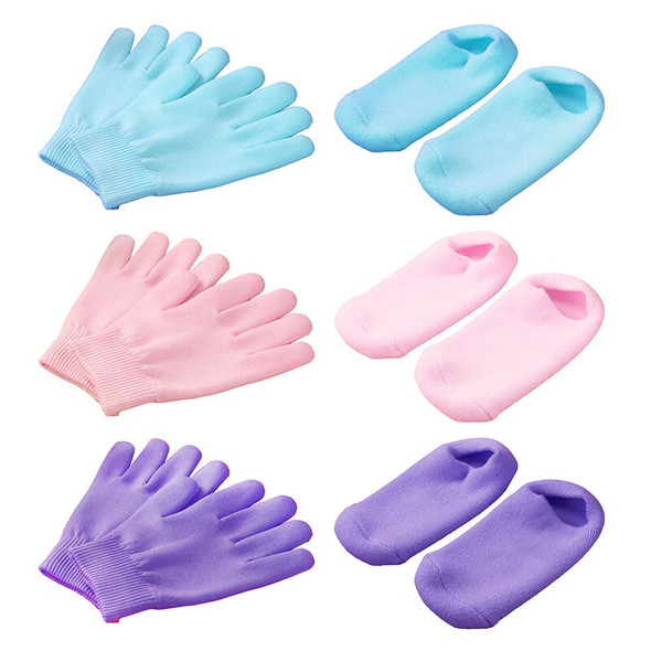 A Set Of Gloves Socks Rose Spa Gel Cracked Feet Skin Care Moisturizing Treatment Outdoor Skin Treatment Tools Spa Gel Feet Skin