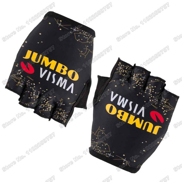 2023 Jumbo Visma Team Cycling Gloves Wout van Aert Primoz Roglic Bicycle Gel Half Finger Glove Road Bike Jersey Mittens