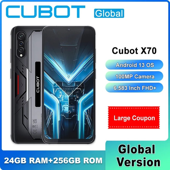 Cubot X70 6.583 Inch FHD+ Screen Android 13 Smartphone 24GB+256GB 100MP Camera NFC 5200mAh Battery Dual SIM Phone