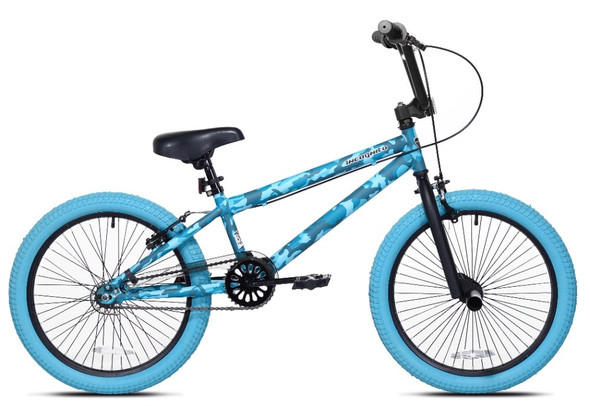 20-inch Incognito Girl's BMX Child Bike, Turquoise Blue Camouflage