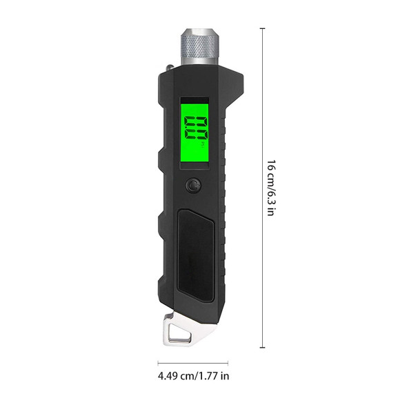Digital Tire Pressure Gauge 230 PSI 4 Settings Heavy Duty Non-Slip for Car Bicycle with Larger Backlit LCD Flashlight