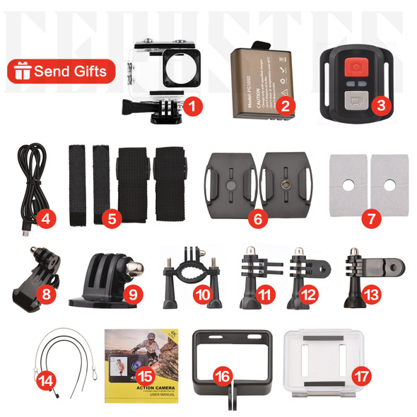 Cerastes 4k 60fps Wifi Anti-shake Action Camera Dual Screen 170° Wide Cerastes 4k 60fps Wifi Anti-shake Action Camera Dual Screen 170° Wide