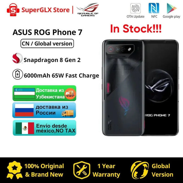 2023 New ASUS ROG Phone 7 Gaming Phone Snapdragon 8 Gen 2 6.78'' 165Hz AMOLED 6000mAh 65W Fast Charge ROG 7 / 7 Pro