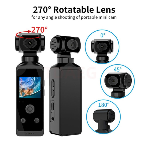 4K HD Mini Wifi Sports Camera 270&deg; Rotatable Pocket Action Camera