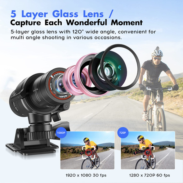 Action Camera | F9 Sports Bike Bicycle Motorcycle Helmet Camera Video Action Camera | F9 Sports Bike Bicycle Motorcycle Helmet Camera Video