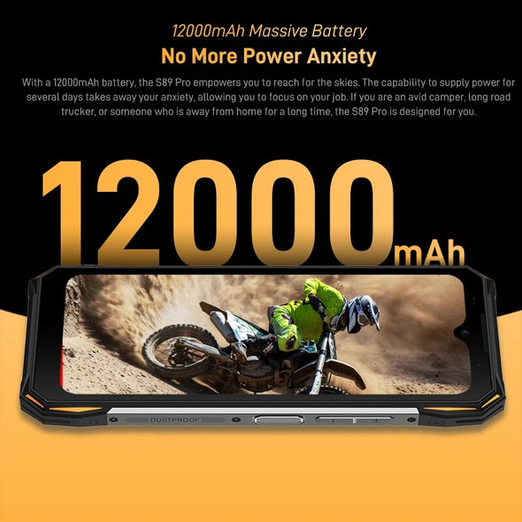 DOOGEE S89 Pro Smartphone 12000mAh Battery 8GB 256GB 64MP Camera Cellphones 65W Fast Charging 6.3 Inch Android 12 Mobile Phone