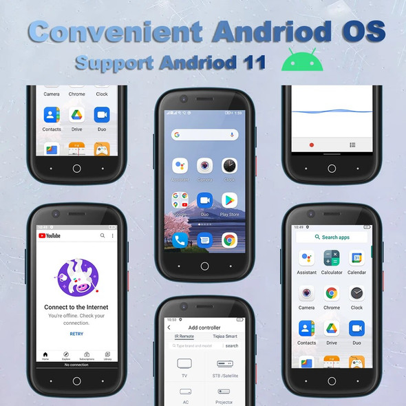 Unihertz Jelly 2 Mini Phone Pocket Android 11 Helio P60 Octa Core 4G LTE Dual-SIM Unlocked Smartphone 6GB+128GB NFC Cellphone