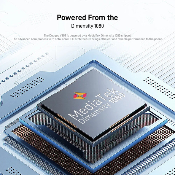 Global Version DOOGEE V30T Smartphone Dimensity 1080 Octa Core 10800mAh Large battery 66W fast charging 120Hz 6.58" FHD+ Display