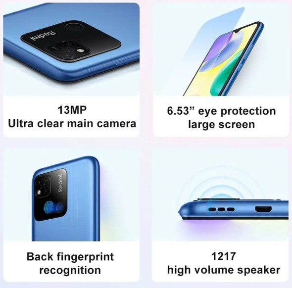 Xiaomi Redmi 10A Smartphone 5000mAh Battery 4GB+64GB/128GB Helio G25 Octa Core 6.53" HD Face+Fingerprint Unlock Cell phone