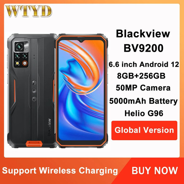 Blackview BV9200 Rugged Phone 8GB 256GB 50MP Camera 5000mAh Battery Cellphone MediaTek Helio G96 NFC Smartphone Global Version
