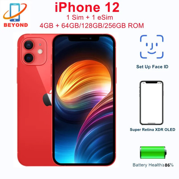 iPhone 12 5G iphone12 6.1" Genuine Super OLED RAM 4GB ROM 64/128/256GB A14 Bionic Face ID NFC 95% New Original Cell Phone