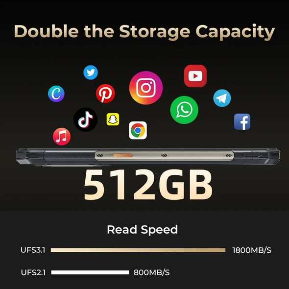 Oukitel WP30 Pro 5G Rugged Phone Android 13 12GB+512GB Smartphone 11000mAh 6.78" FHD+ Mobile Phone 108MP Cell Phone 120W Charge