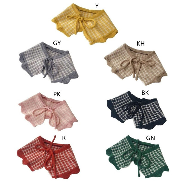 Knitted Kids Scarf Baby Shawl Collar Neckwear for Girls Plaid Scarves Autumn Winter Children Lattice Neckerchief Bib Knitted Kids Scarf Baby Shawl Collar Neckwear for Girls Plaid Scarves Autumn Winter Children Lattice Neckerchief Bib