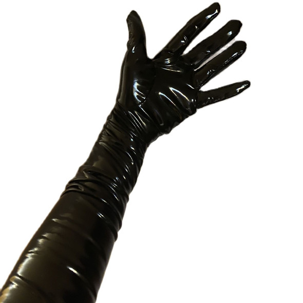 Sexy Women PU Leather Gloves Shiny Long Gloves Punk Mitten Party Clubwear Cosplay Stage Costume Accessories