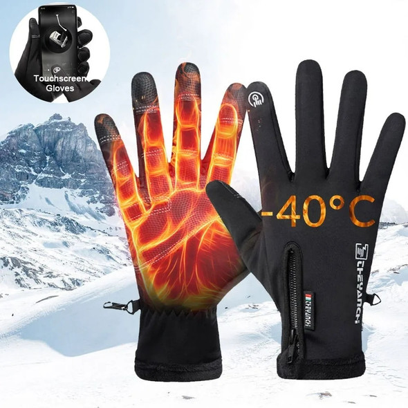 Motorcycle Gloves Winter Thermal Fleece Lined Resistant Waterproof Touch Screen Non-slip Motorbike Riding Glove For Men Women