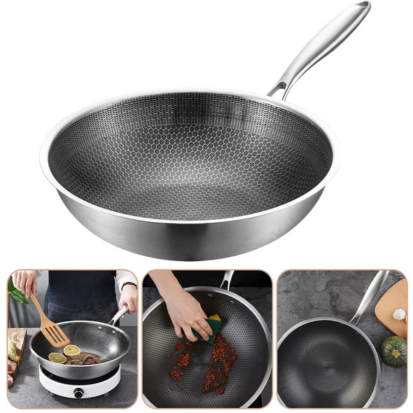 Portable Gas Cooker Stainless Steel Wok Frying Pan Grill Durable Chinese Kitchen Supply Stoves Utensil Work