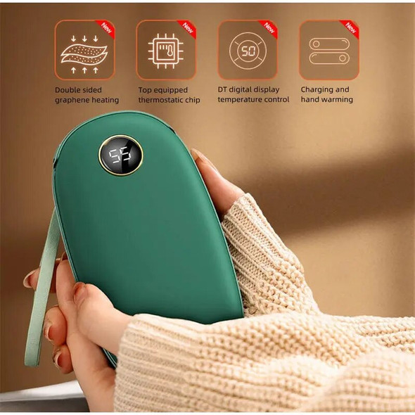 20000mAh USB Rechargeable Winter portable Hand Warmer Mobile Power Handheld Warmer Heater Outdoor Traveling Hiking Power Bank